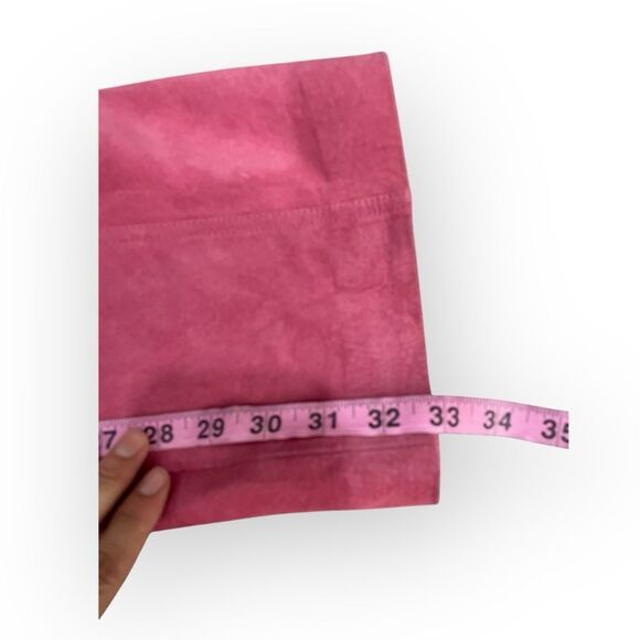 NWT Yansi Fugel Chic Pink Washable Pig Suede Trousers *Festival *Boho - Picture 7 of 9